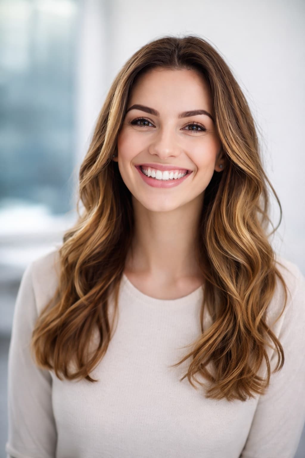 Smiling patient with clear aligners